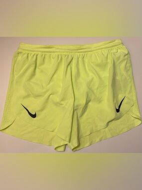 Nike men’s Neon Yellow running Shorts with Black Swoosh(brand new)